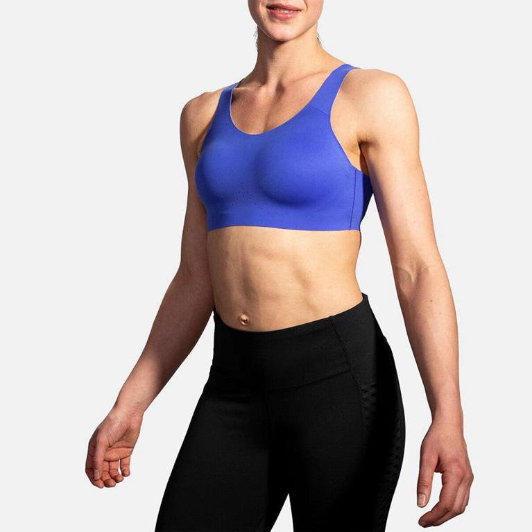 Brooks Dare Scoopback Run - Womens Running Bra - Blue (24563YPAJ)